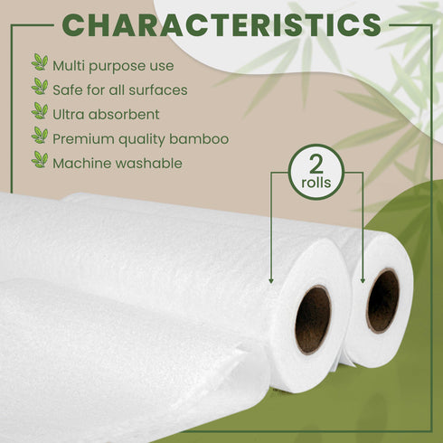 Reusable Paper Towels 2 Rolls - Best Bamboo Paper Towels