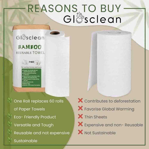 Reusable Bamboo Paper Towels 2 Rolls